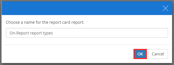 Class Charts on report saved report popup