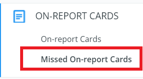 Class Charts missed-on-report cards menu tab
