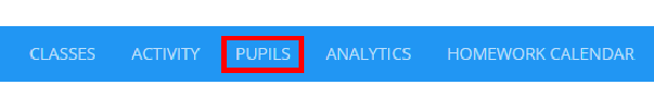 Class Charts pupils menu tab