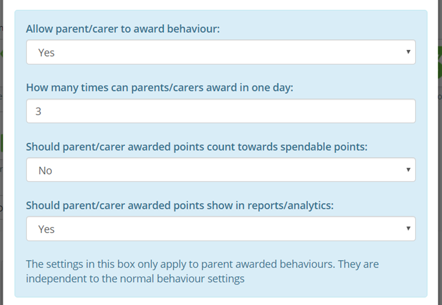 Class Charts parent sharing settings
