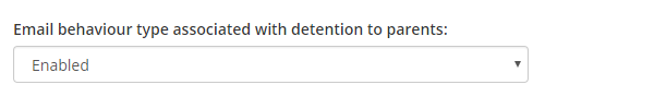 Class Charts email behaviour type associated with detention to parents