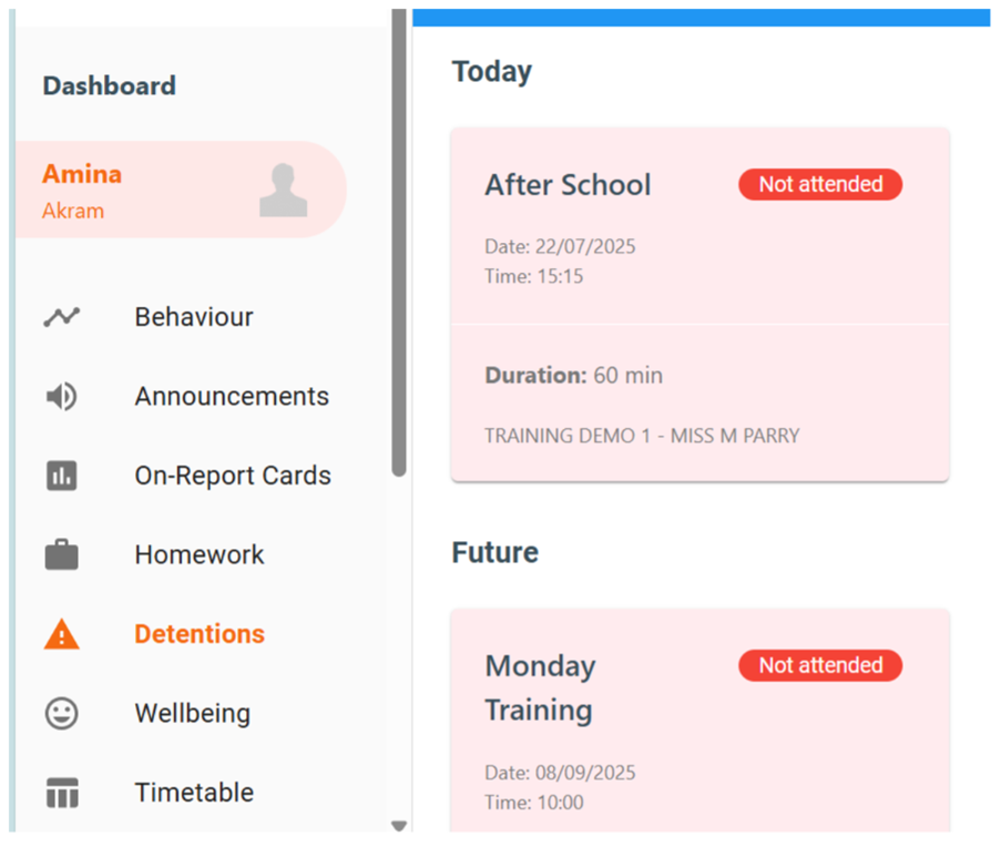 Class Charts Detentions Manager dashboard