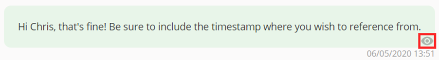 Class Charts message eye icon