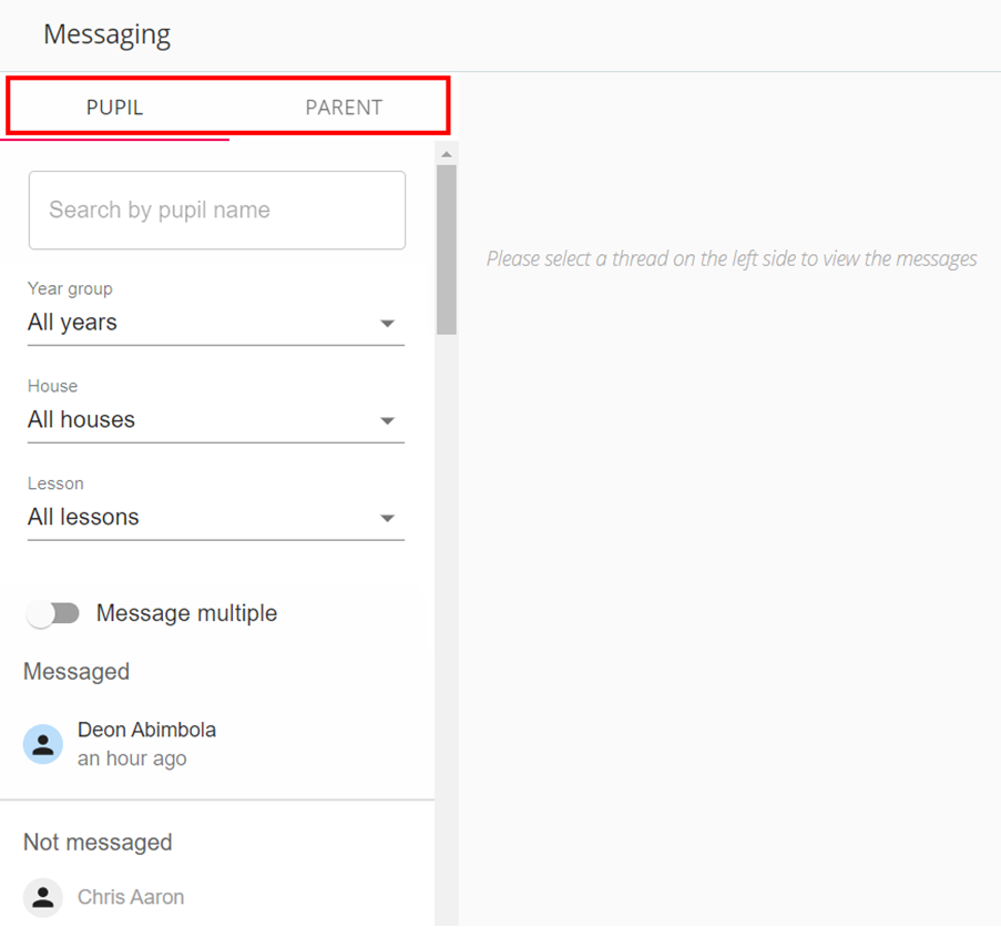 Class Charts messagingportal