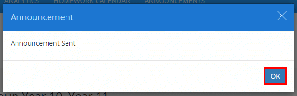 Class Charts announcement sent popup