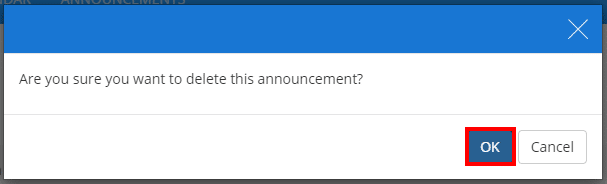 Class Charts delete announcement confirmation