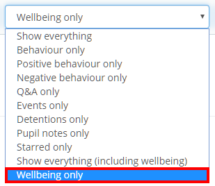 Class Charts wellbeing only option