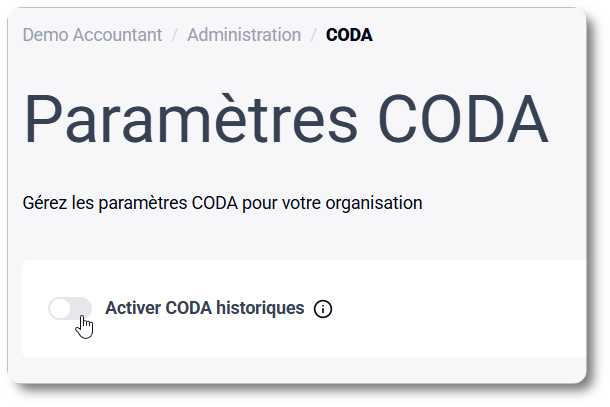 CODAs historiques: activez l'option
