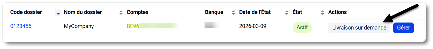 Demander la livraison des fichiers