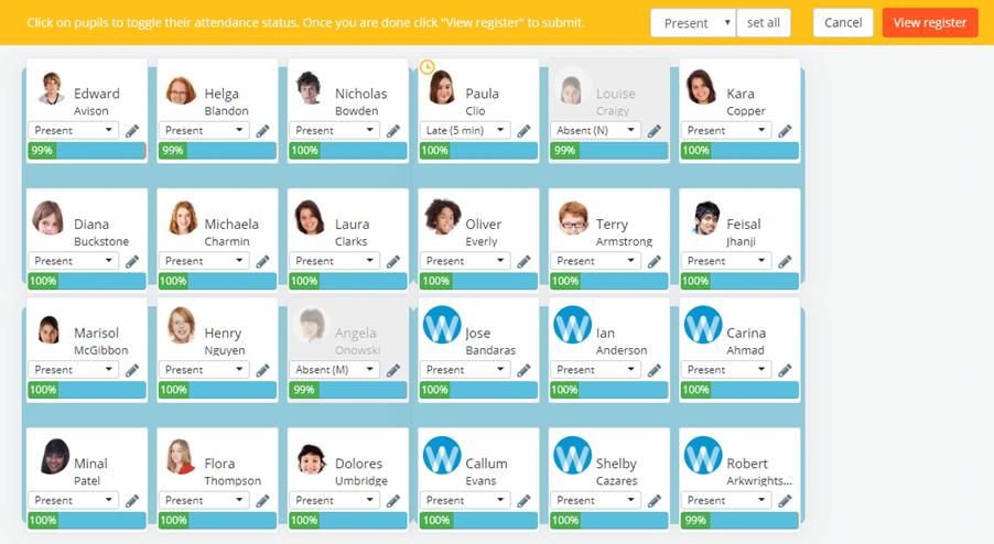 Class Charts card attendance