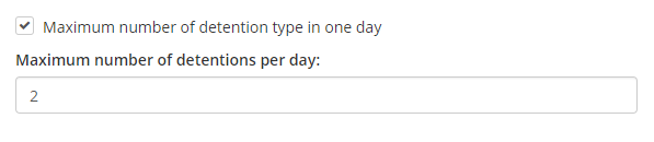Class Charts maximum number of detention type in one day tab option