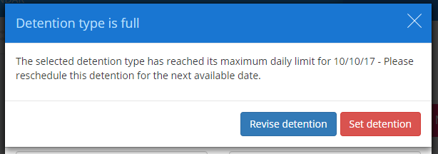 Class Charts detention type is full popup