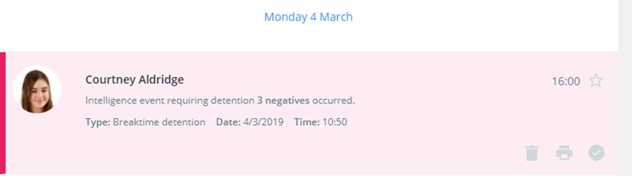 Class Charts intel event detention