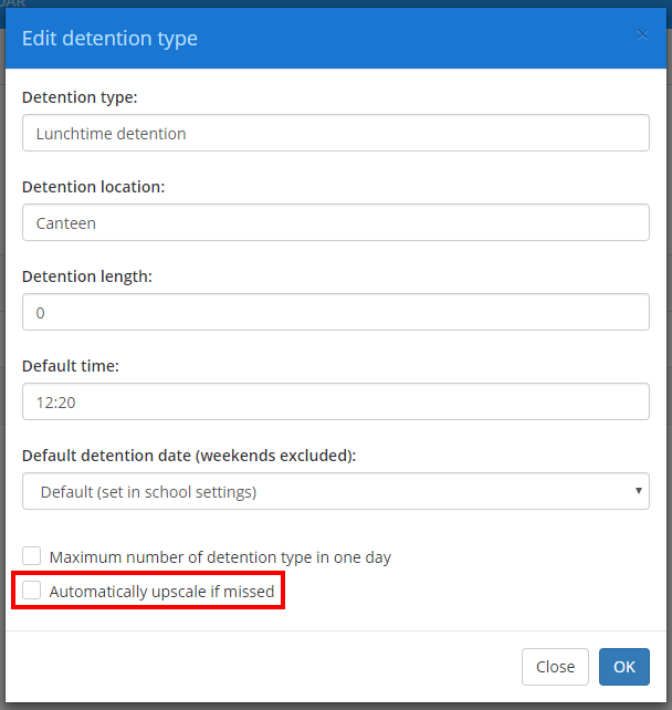 Class Charts automatically upscale if missed