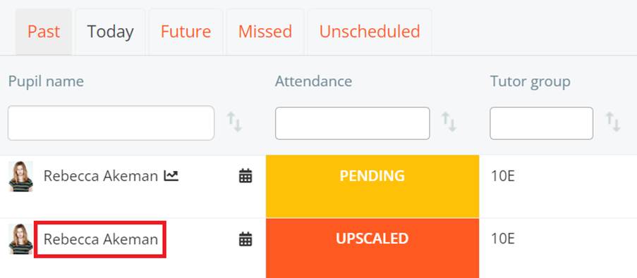 Class Charts name of pupil