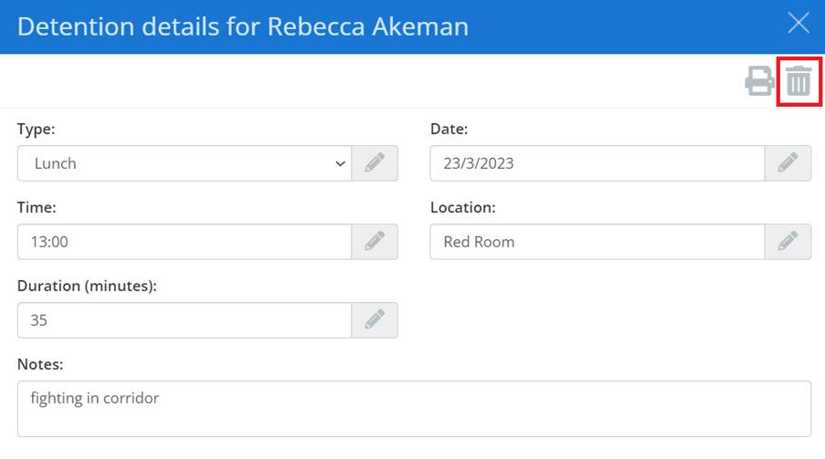 Class Charts bin icon