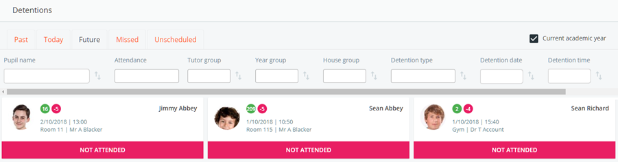 Class Charts example detentions manager