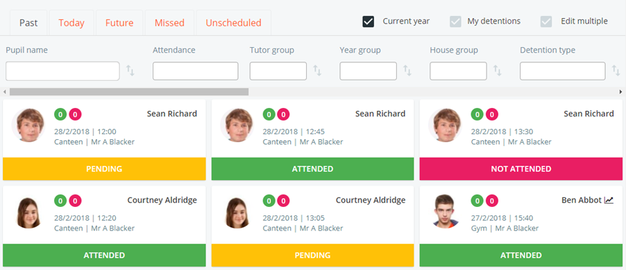 Class Charts card view