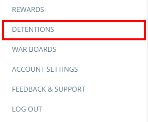 Class Charts detentions menu tab button
