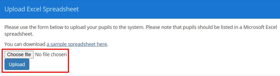 Class Charts upload excel spreadsheet popup