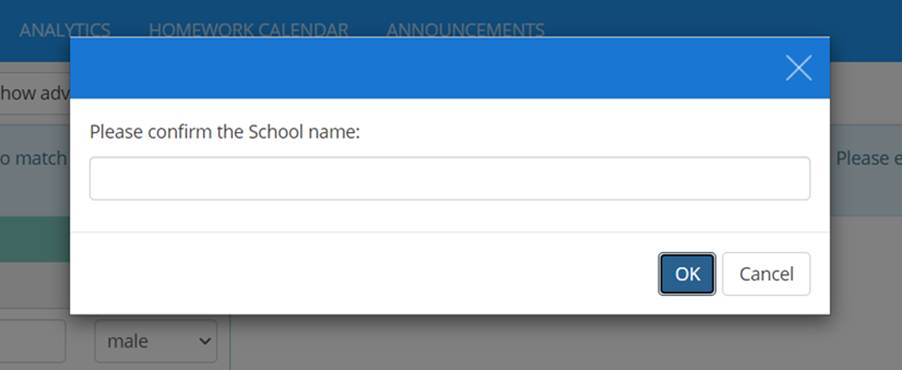 Class Charts confirm school name popup