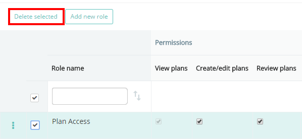 Provision Map delete role button