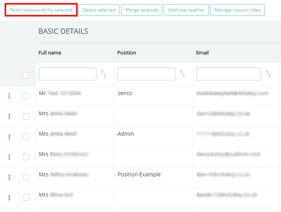 Provision Map passwords reset