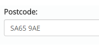 Postcode button