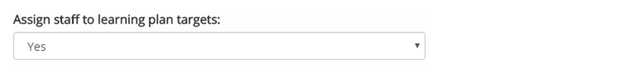 Assign staff to learning plans button