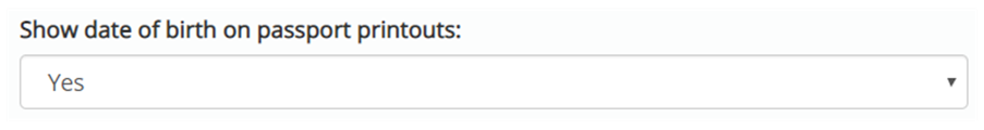 Show DOB on passport printout button