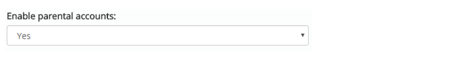 Enable parental accounts button