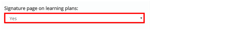 Signature page on learning plans