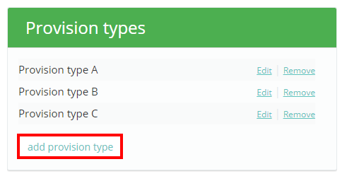 Provision Map add new provision type