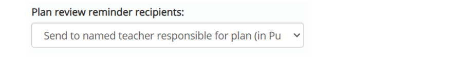 Provision Map plan review reminder recipients
