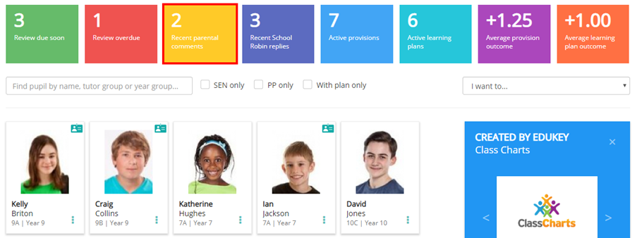 Provision Map homepage parental comments