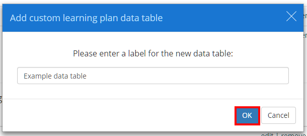 Provision Map add data table popup