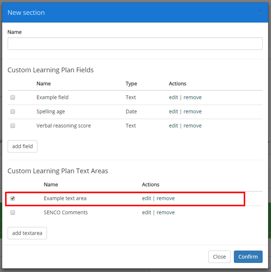 Provision Map added textarea