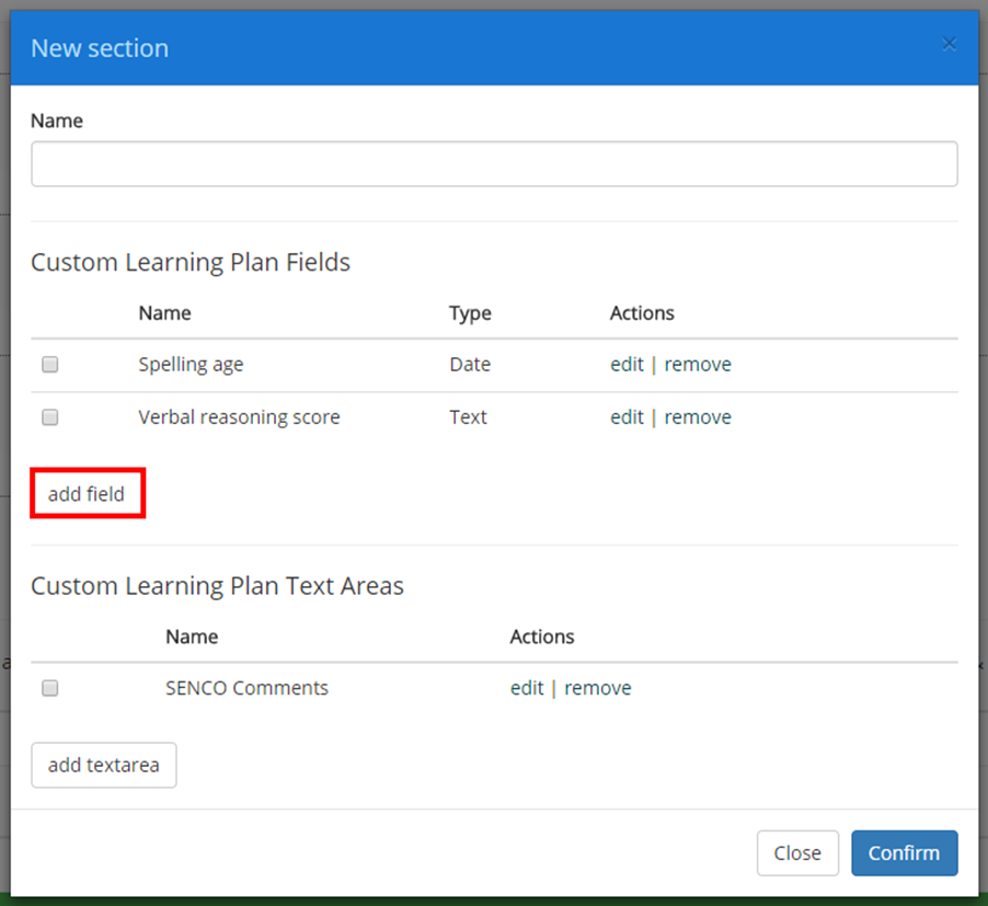 Provision Map add field button