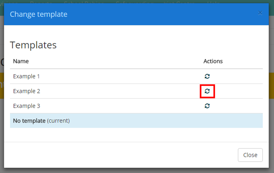Provision Map change_template_popup