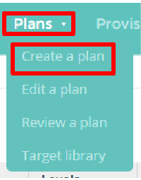 Provision Map create a plan tab