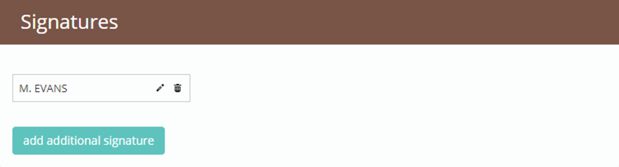 Provision Map signatures