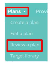 Provision Map review a plan tab