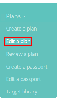 Provision Map edit a plan menu option