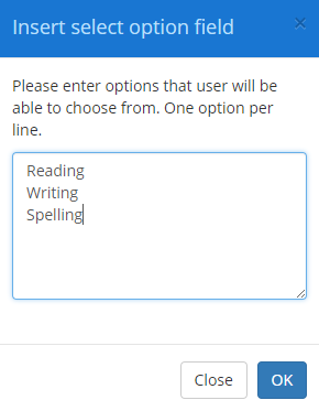Provision Map Insert_select_option_field
