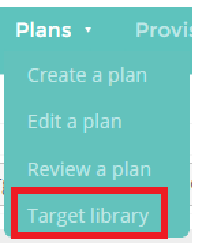 Provision Map target library tab
