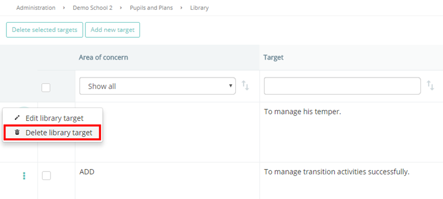 Provision Map delete_target_from_library