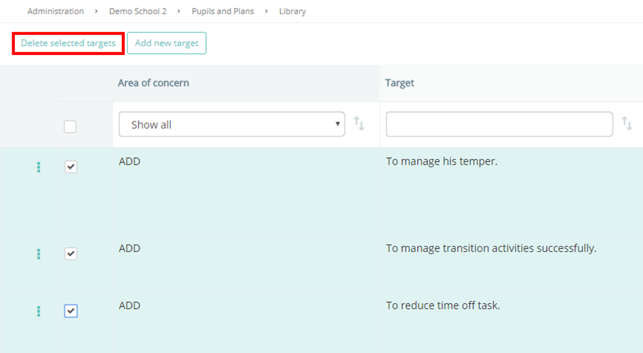 Provision Map delete_multiple_targets