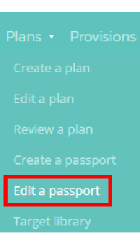 Provision Map edit a plan menu option