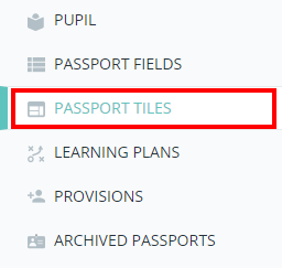 Provision Map passport tiles menu option
