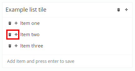 Provision Map list item options